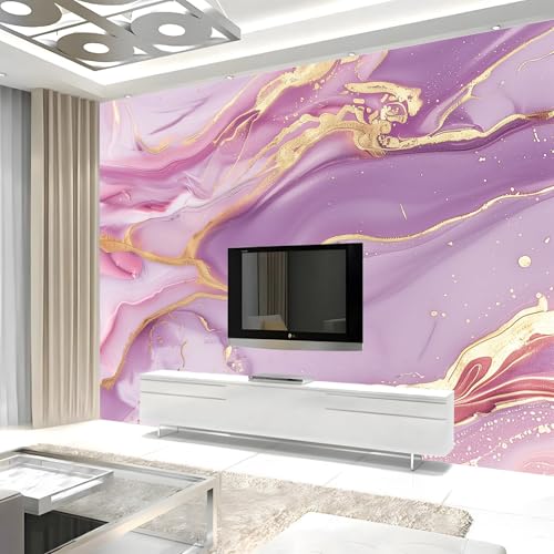Affiche murale marbre fluide papier peint panoramique violet 3D - 5