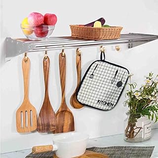 uyoyous Stainless Steel Shelf, 90 x 30 cm Commercial Style Wall Shelf Storage Shelves for Kitchen Bathroom Bedroom Pantry