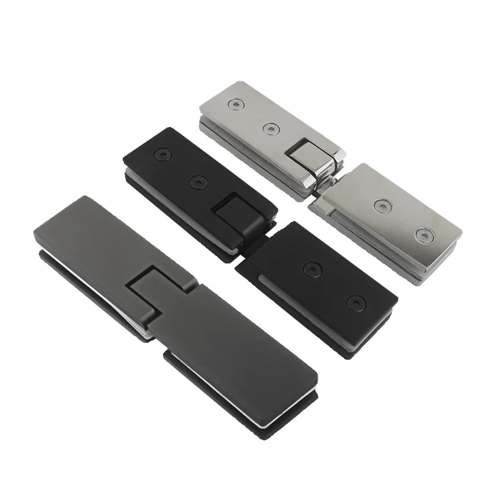 Bisagras para mamparas de ducha, Bisagras de puerta cristal acero inoxidable multicolores 90 y 180 grados for mampara ducha baño(Silver-180 Degree)