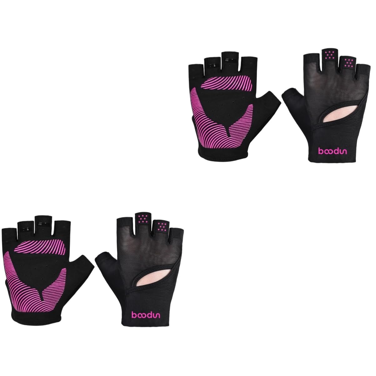 INOOMP 2pièces De Fitness Antidérapants Demi-Doigts pour Homme Et Femme Idéaux pour Yoga Le Cyclisme Noir Rose