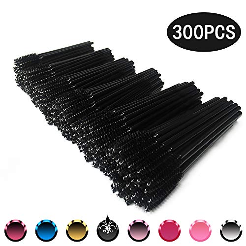 Quewel lash Disposable Eyelash Mascara Wands Brushes Cosmetic Eyelash (300 PCS, Black)