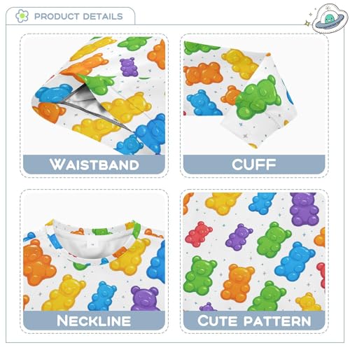 JUNZAN Colorful Gummy Bears Jelly Sweets Kids Boys Hooded Sweatshirt Long Sleeve Hoodie for Boys Party 4T3