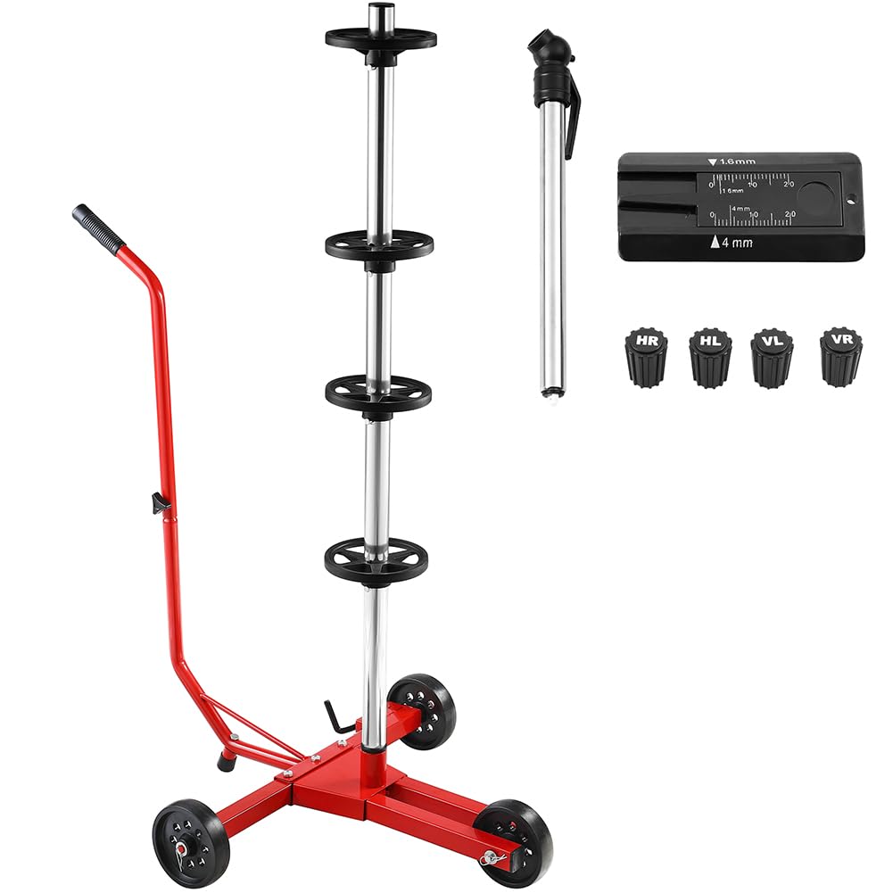 BAKAJI Arbre de tige de pneu en fer avec roues pivotantes pour jantes de voiture, camion, moto, étagère de pneu mobile gain de place pour pneus, atelier, mécanique