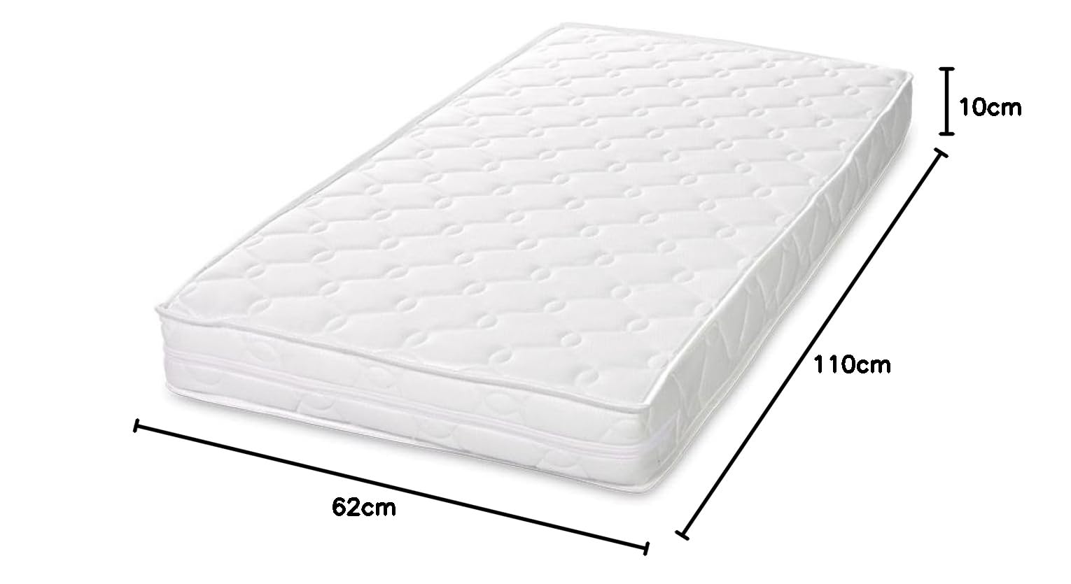 Colchoneta cuna Lorelli Sweet Dream 110 x 62 x 10 cm funda lavable, color:blanco 2