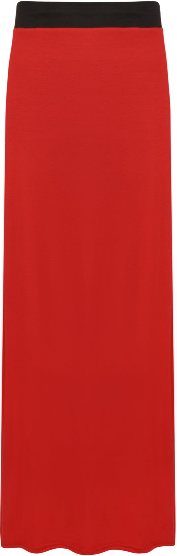 WearAll Ladies Long Maxi Skirt Womens Elasticated Stretch Full Length Plus Size Red 24/26 (3XL)