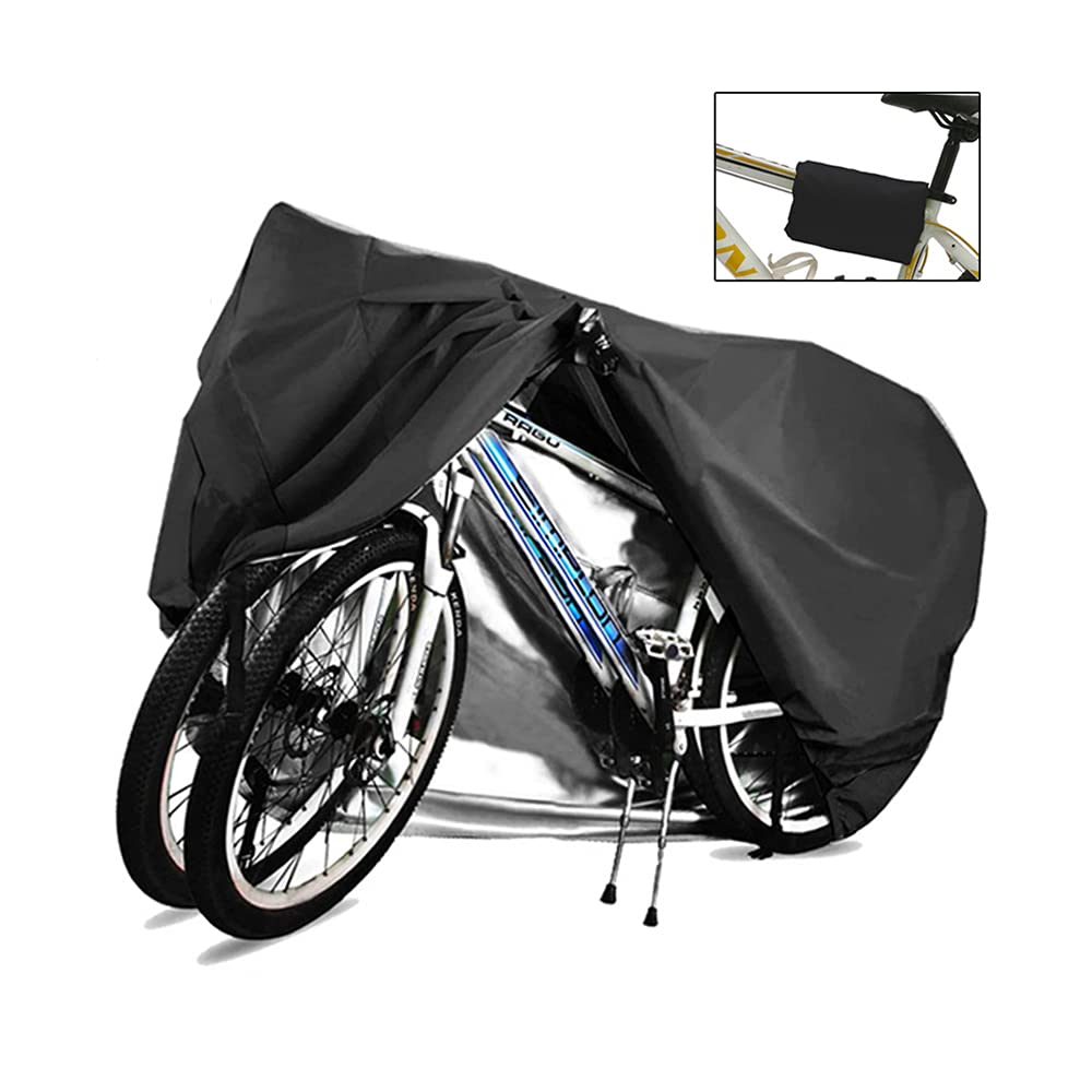 Muka Bicycle Cover for 2 Bikes, 190T Nylon Bike Cover with Lock-Holes & Storage Bag