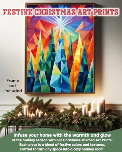 Modern-Christmas-Trees-Triangles-Shapes-Abstract-Painting-Art-Retro-and-Vintage-Christmas-Decorations-Christmas-Party-Decor-and-Gift-High-Quality-Canvas-20-x-24