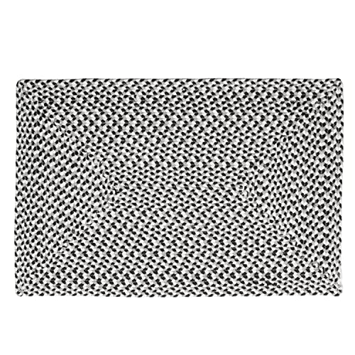Super Area Rugs Tri-Color Cotton Farmhouse Braided Cotton Rug - Buffalo Check Black,White,Gray 4' X 6' Rectangle #TOP22