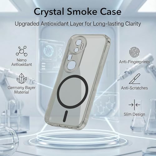 Image of Jkobi Lifetime Anti-Yellow MagSafe Compatible Clear Back Cover Case for Vivo T4 Ultra (Sleek Hard Crystal | Shockproof and Camera Protection)