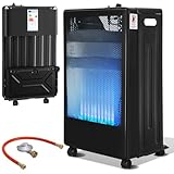 Peviasot Gasheizung für Innenräume 3800 Watt, Gasheizer für Gasflaschen bis 15kg, Gasheizofen Gas Heizstrahler inkl. Gasdruckregler Gasschlauch