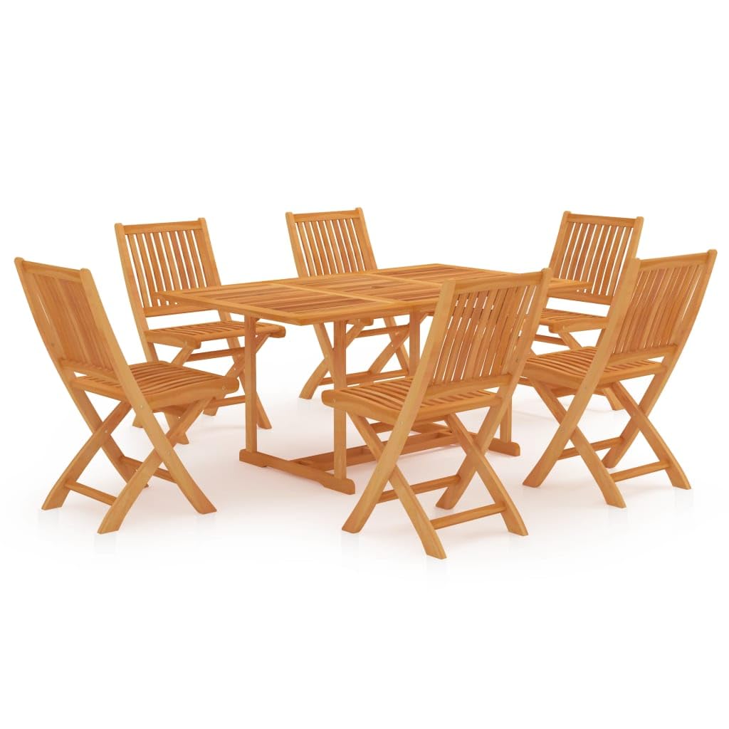 vidaXL Set da Pranzo da Giardino 7 pz in Legno Massello di Teak