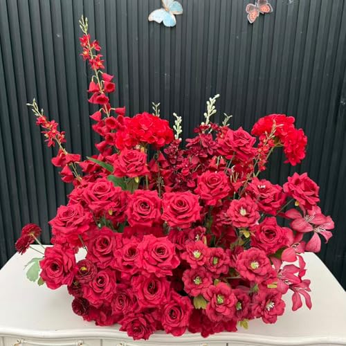 Multiple Colors Artificial Flower Row Decor Church Wedding Event Stage