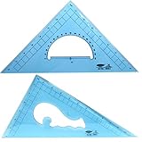 Pack of 2 Large Transparent Triangle Ruler Set Square: 12 Inch- 30/60 Degree & 9 inch 45/90 Degree |...