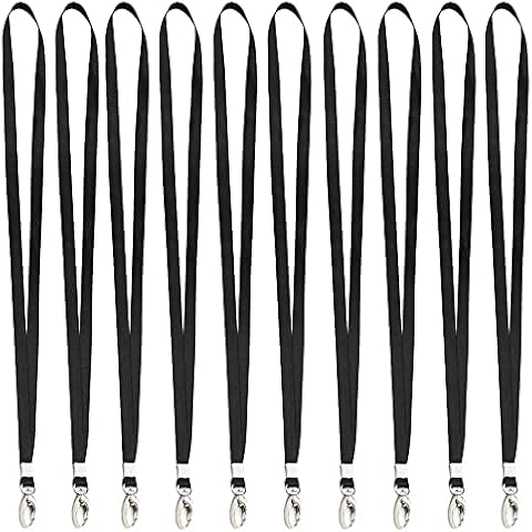 TCPENG® 100 PCS Black Lanyard 100 Pack Bulk Badge Lanyards for ID Badges Neck Cruise Lanyard Name Tag Lanyard ID Holder (100 Pack Black) Cover