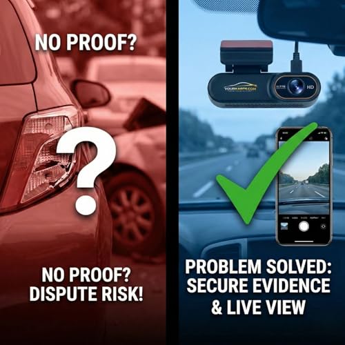 Image of YOURKARTS.COM 4G Pro Dashcam 24 /7 Remote Access, GPS Tracking, App Control, Geo-Fence Alerts, G-Sensor, Full HD DVR Recording, Smart Parking Monitor | Car Accessories 2025 18 Months Warranty