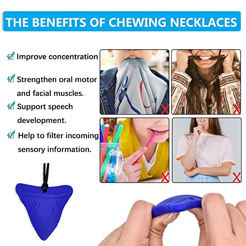 Image of Toddler 1 Pcs Silicone Oral Motor Aids Chewy Necklace Sensory For Autism, Adhd, Anxiety Or Special Needs- Reduces Chewing Fidgeting For Boys Girls Adults Chewer(Black)