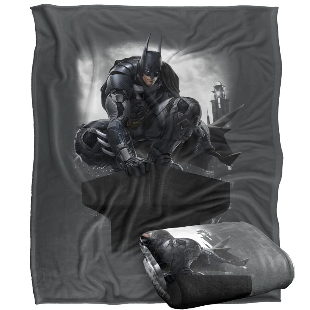 BATMAN Arkham Knight Perched Officially Licensed Silky Touch Super Soft Throw Blanket 152 x 127 cm