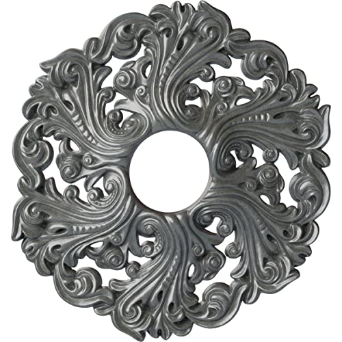 Image of Ekena Millwork CM19ORPLS Orrington Ceiling Medallion fits Canopies up to 4 3 /4, Platinum