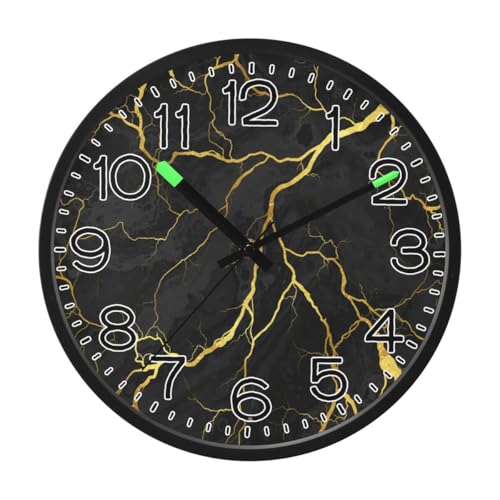 Reloj de pared digital iluminado negro 12 pulgadas miniatura 1