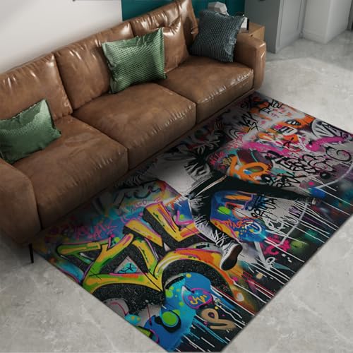 Tapis salon antidérapant et résistant aux taches grand format - 6
