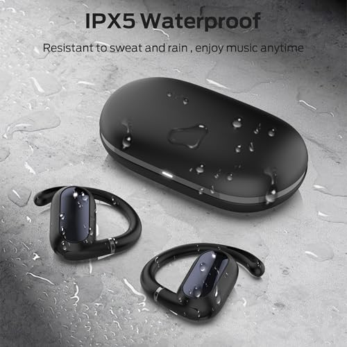 Image of Oraolo Open Ear AC322 Wireless Earbuds, Bluetooth 5.4 Headphone, 36H Playtime, IPX5 Waterproof, Open-Ear Design with Adjustable Ear Hooks, Secure Fit for Running & Workout, Clear Calls White