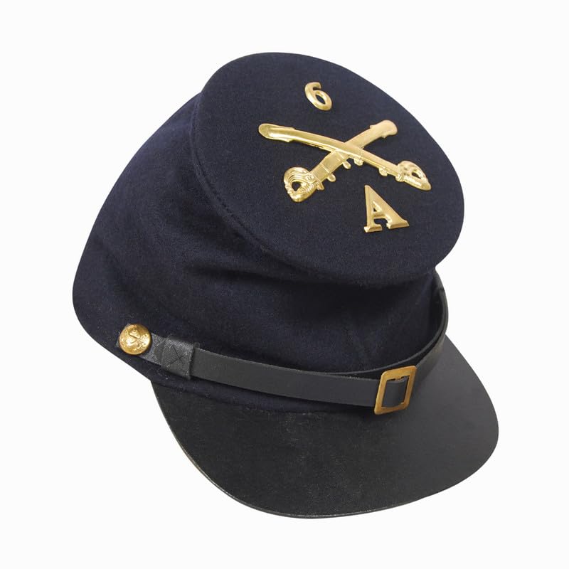 American Civil war 1861-1865 Union Cavalry Kepi with Metal Badges|XL Navy Blue