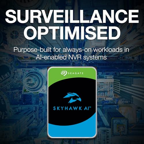 Image of Seagate Skyhawk AI 16TB Video Internal Hard Drive HDD - 3.5 Inch SATA 6Gb /s 256MB Cache for DVR NVR Security Camera System with Drive Health Management and in-house Rescue Services (ST16000VE002)