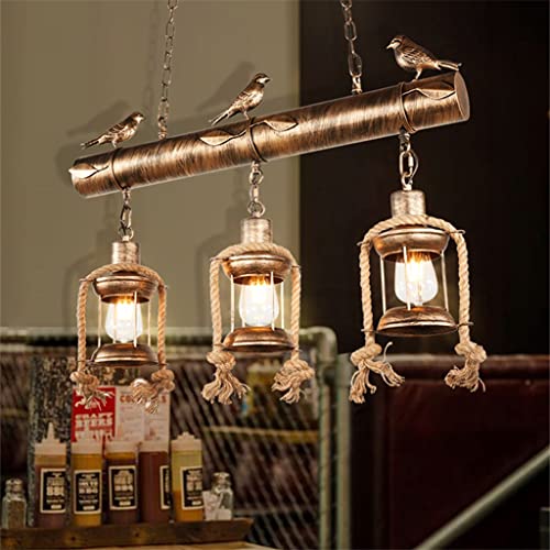 Lustre cage oiseaux rétro industriel à triple tête pour salon café - 2