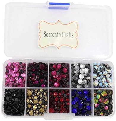 5000pcs/box,500pcs/color Mixed 10 Colors Mixed Sizes Glass Rhinestones Flatback Hot Fix Stones