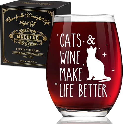 WFFW Cat Wine Glasses for Women & Men - Charming Gift for Pet Lovers, Suitable for Birthdays & Valentine's, Thoughtful Option for Owners, Coworkers & Friends -309