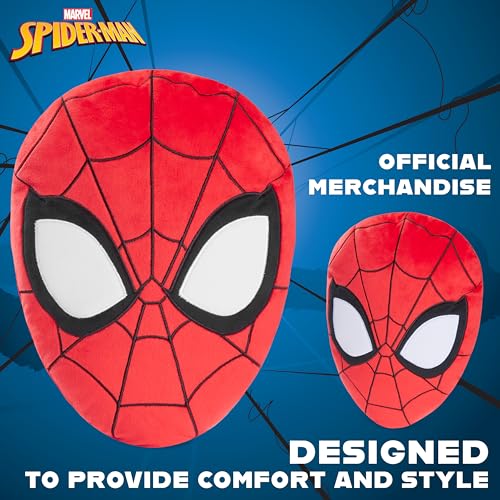 Disney Spiderman 3D Plush Pillow Cushions for Bed, Kids Bedroom Accessories 34 x 25cm - Spiderman Gifts for Boys (Red) Disney Spiderman 3D Plush Pillow Cushions for Bed, Kids Bedroom Accessories 34 x 25cm - Spiderman Gifts for Boys (Red)