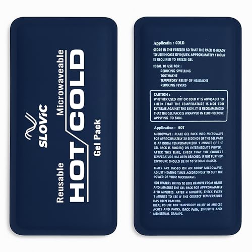 Image of Slovic Reusable Hot & Cold Gel Pack for Pain Relief | Flexible Ice & Heat Pack for Injuries, Muscle Cramps, Swelling, Back & Joint Pain | Multipurpose Gel Pad for Therapy, First Aid & Travel Use
