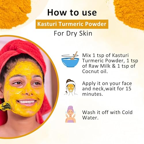 Image of Khadi 100% Pure & Natural Kasturi Amba Haldi Powder Organic Wild Turmeric for Glowing Skin,Tan Removal & Acne Control Face & Body Care 100g