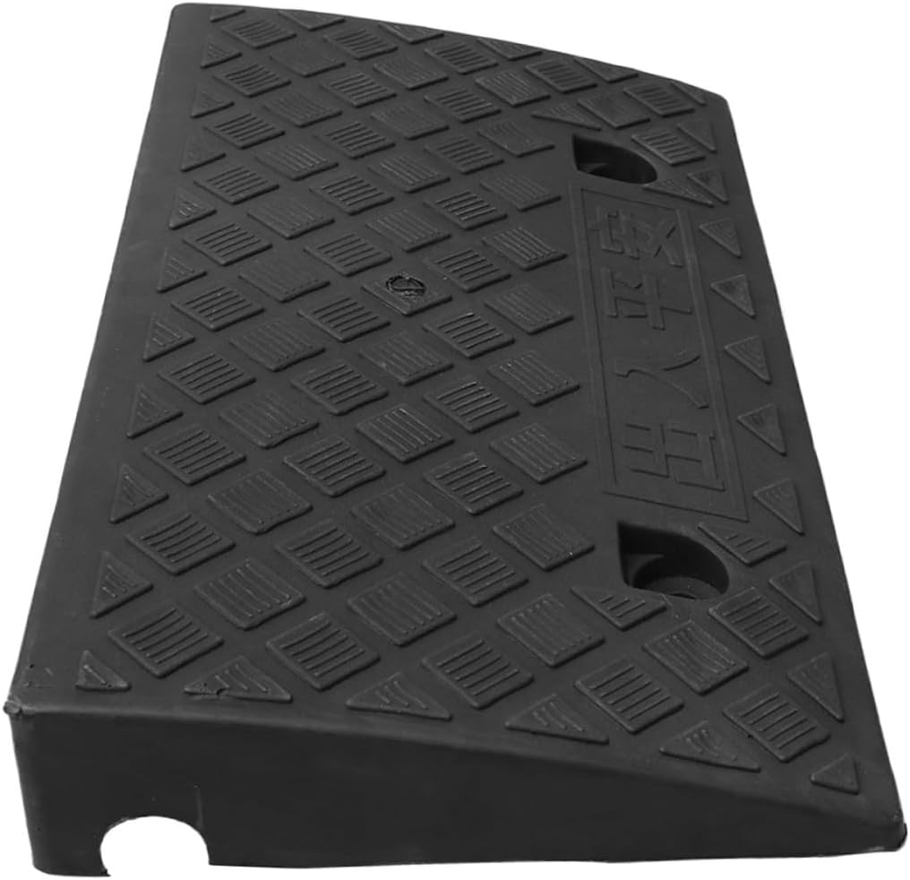 GARVALON Plastic Car Loading Ramp 50x27x9cm Black Rubber Triangular Slope Ramp for Vehicle Threshold Curb, Motorcycle and Scooter Loading Accessory