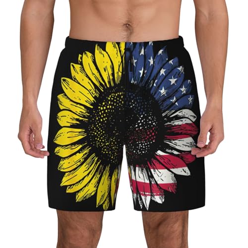 Short de bain double couche imprimé drapeau américain été homme