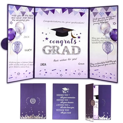 Image of Graduation Decorations 2026 - Graduation Alternative Guest Signature Book - Graduation Party Decorations Favor Supplies - Class of 2026 Graduation Book to Sign (Purple)
