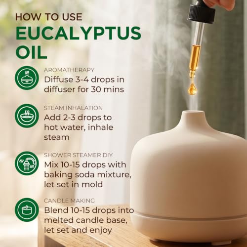 Image of Eucalyptus Essential Oil for Skin, Hair & Diffuser - 4 Fl Oz