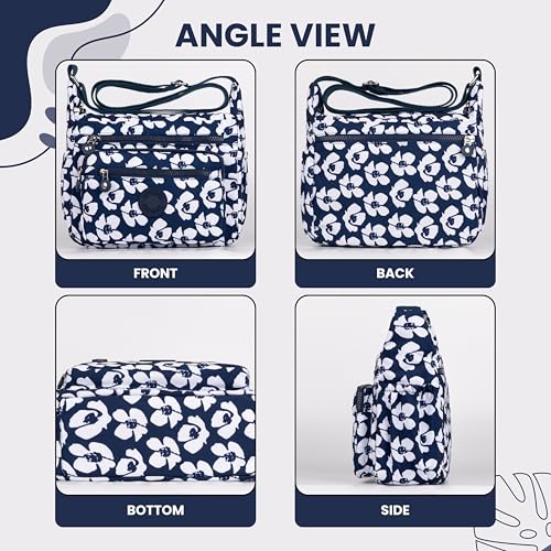 Image of Women's Crossbody Sling Bag | Multi Pocket Water Resistant Handbag for Ladies | Shoulder Purse with Spacious Interior & Adjustable Strap, Perfect for Travel, Shopping | 10 Pocket Organier