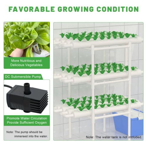Hydroponique verticale 3 couches 108 positions tour hydroponique 3,5 x 4,5 cm Panier de culture hydroponique Jardin vertical Grow Box Kit complet expérience hydroponique