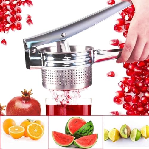 Image of Hornbills Stainless Steel Hand Press Potato Masher Heavy Duty Food Presser for Potatoes Purple Potato Pumpkin Lemon Fruit Juice Squeezer