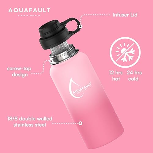 Miniatura 4 de Botella de agua con infusor de frutas de acero inoxidable de 32 onzas, sin BPA, a prueba de fugas, fácil de limpiar, botella deportiva reutilizable