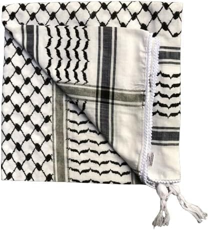 Premium Shemagh Keffiyeh Scarf, Original Palestinian Design, 100% Cotton Handmade, for Men and Women