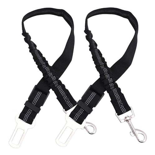 PawSafe 2PCS Dog Seatbelt, Dog Seat Belt 3-in-1 Car Harness for Dogs, Black