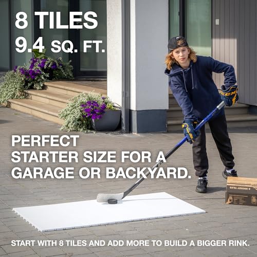 Hockey Revolution Hockey Tiles 8 Dryland Bodenfliesen (0,9 m2) – Glatte ineinandergreifende Trainingsfläche zum Aufkleben, Schießen, Vorbeigehen – geeignet für den Innen- und Außenbereich