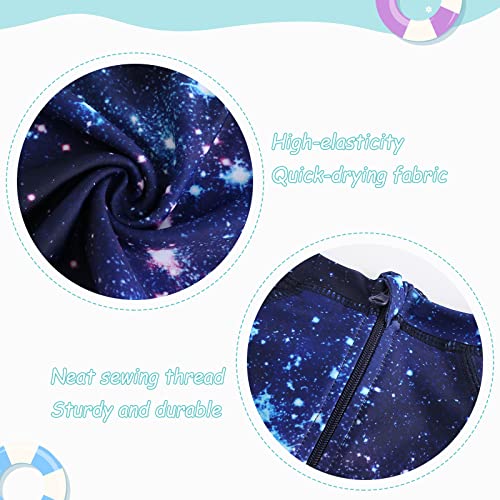 Image of Girls One Piece Rash Guard Long Sleeve Swimsuits for Girls UPF 50+ Sun Protection Bathing Suits 3-16 Years