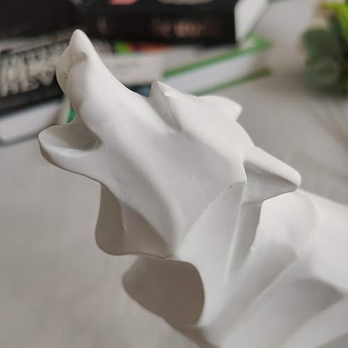 Miniatura 4 de ASNOMY Figura de lobo de poliresina, decoración del hogar, esculturas abstractas, decoración del hogar originalidad decoración del hogar ornamento