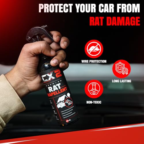Image of CX2 Rat Repellent Spray for Car Home Office Mouse | Natural Powerful Pest Control Protect Wires in Car Bike Computer | Easy to Use, Non Toxic No Kill Only Repels