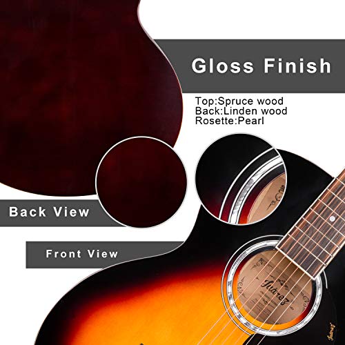 Image of JUAREZ Arpeggio 99.06 cm (39 Inch) Semi-Acoustic Guitar Kit, JRA39SP-Q-3TS Spruce Top, Rosewood Fretboard & Bridge, Truss Rod, 4 Band EQ, Chrome Die Cast Machine Tuners, Sunburst