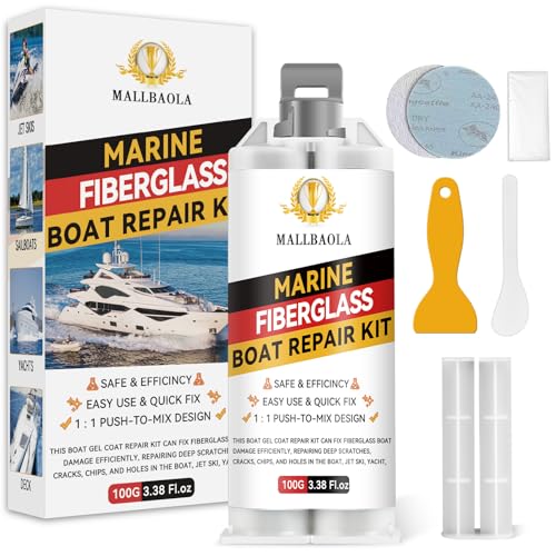 Marine Fiberglass Repair Kit for Boats, Gel Coat Repair Kit for Boats, Epoxy Filler for Fiberglass...
