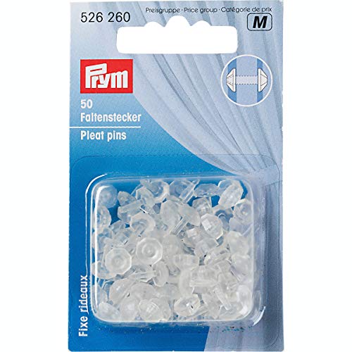 Prym Stecknadeln für Gardinenfalten, Kunststoff, transparent